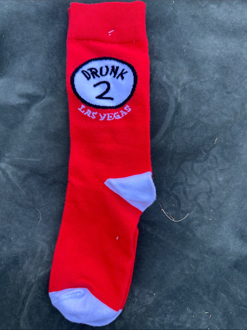 Red "Drunk 2 Las Vegas" Novelty Men's Sock